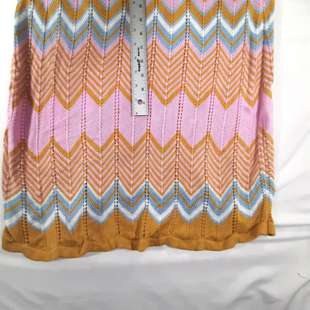 Petal + Pup Chevron Knit Sleeveless Maxi Dress Pink Yellow Blue US 0 Boho - Picture 8 of 10